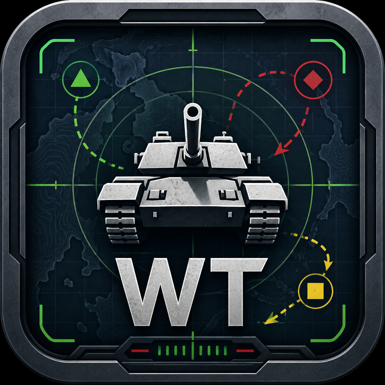 Tactical logo art with map and route markers